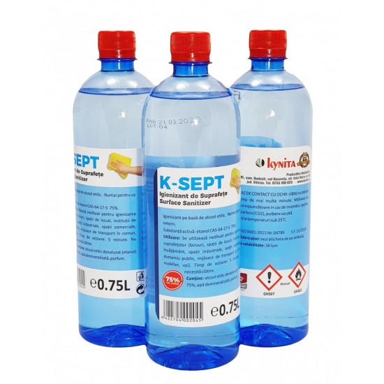 K-SEPT Dezinfectant de Suprafete pe baza de alcool 75%, 750 ml