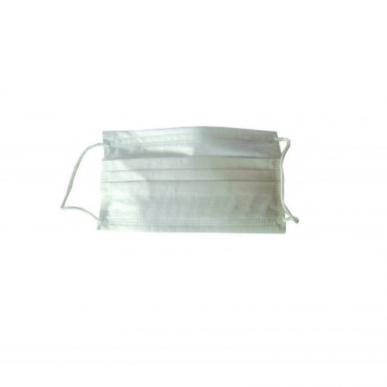 Masca medicala 3 pliuri, 3 straturi, cu elastic ALB